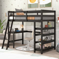 Twin Loft Bed With Desk,Ladder,Shelvesespresso Espresso Pine