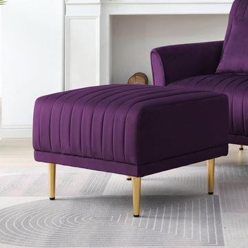 Purple Velvet Ottoman For Modular Sectional Living Room Sofa Or Chair Purple Foam Velvet