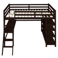 Loft Bed Full With Desk,Ladder,Shelvesespresso Espresso Pine