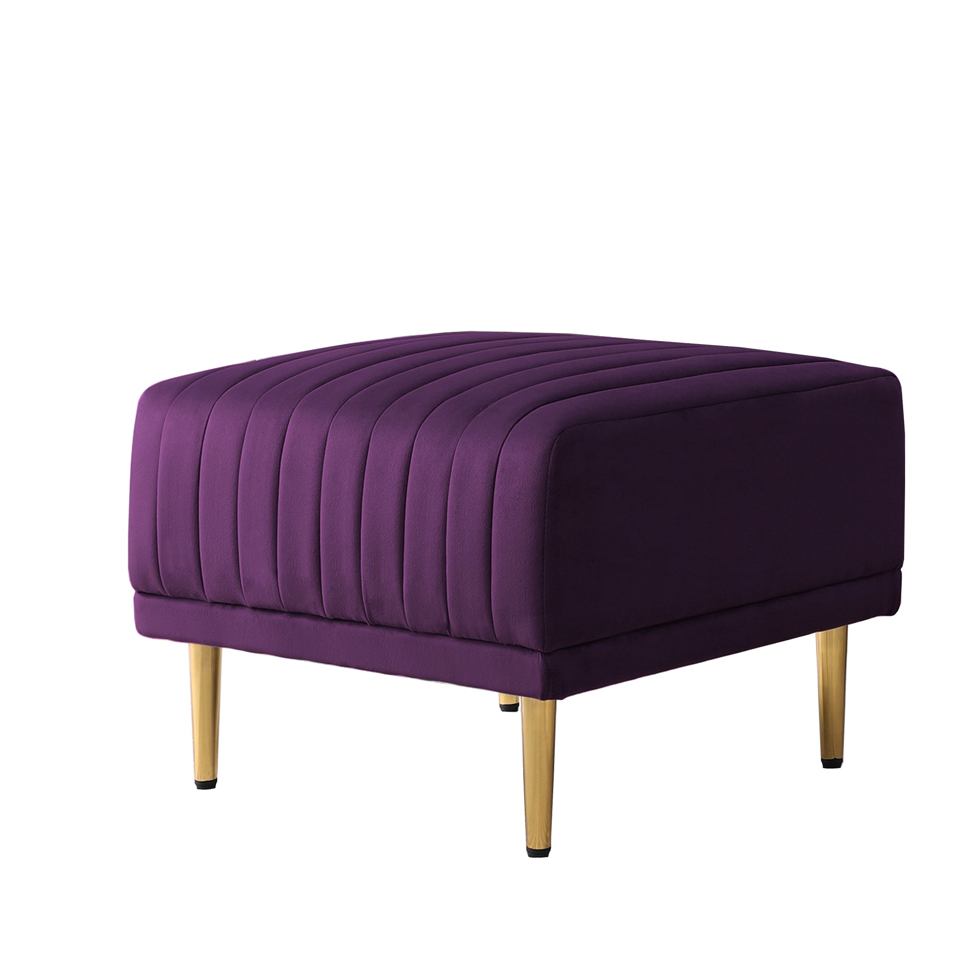 Purple Velvet Ottoman For Modular Sectional Living Room Sofa Or Chair Purple Foam Velvet