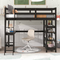 Twin Loft Bed With Desk,Ladder,Shelvesespresso Espresso Pine