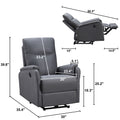 Hot Selling For 10 Yearspower Recliner Chair With Usb Charge Portrecliner Single Chair For Living Roombed Room Grey Foam Fabric