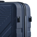 3 Piece Luggage Sets Abs Lightweight Suitcase With Two Hooks, Spinner Wheels, Tsa Lock, 20 24 28 Navy Navy Abs