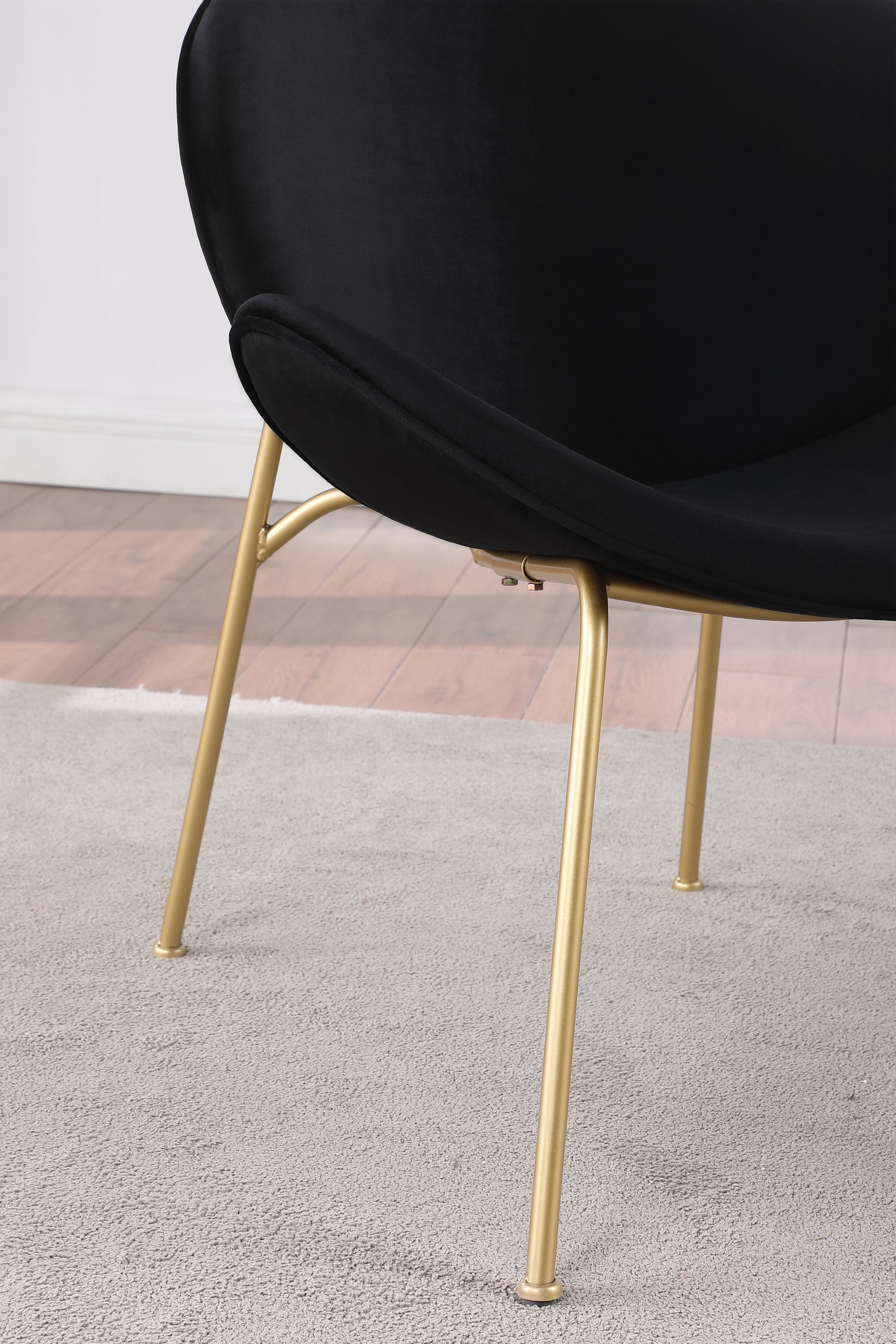 2 Chair 1 Carton Lounge Chair, Bedroom Vanity Chair For Home, Office, And Dining 6 Colors Black Velvet