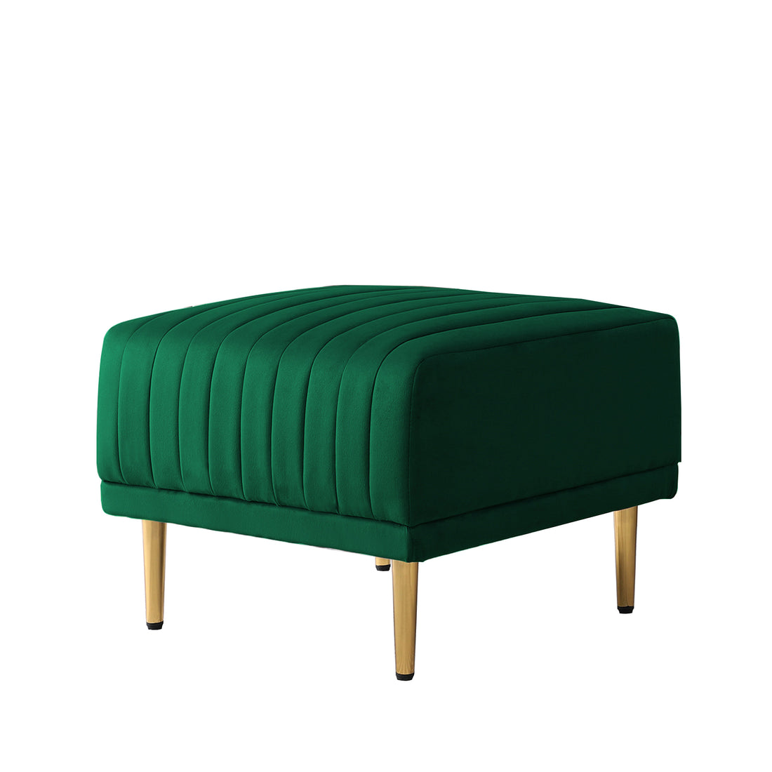 Green Velvet Modular Corner Sofa Reversible Left Hand Facing Sofa & Chaise With Ottoman Green Foam Velvet 3 Seat