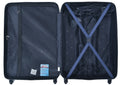 3 Piece Luggage Sets Abs Lightweight Suitcase With Two Hooks, Spinner Wheels, Tsa Lock, 20 24 28 Navy Navy Abs