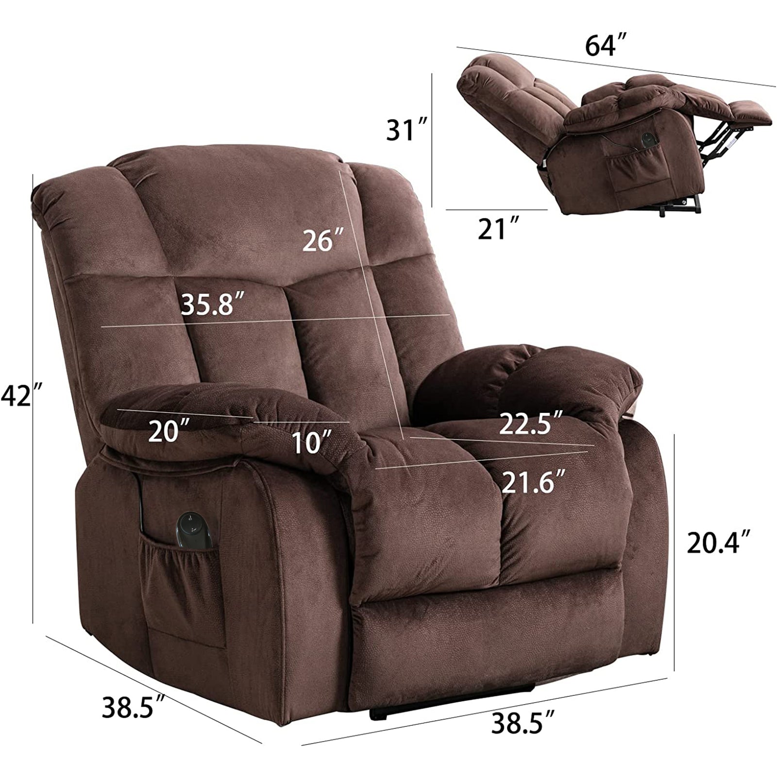 Power Lift Recliner Chair For Elderly Heavy Duty And Safety Motion Reclining Mechanism Fabric Sofa Living Room Chair Coffee Fabric