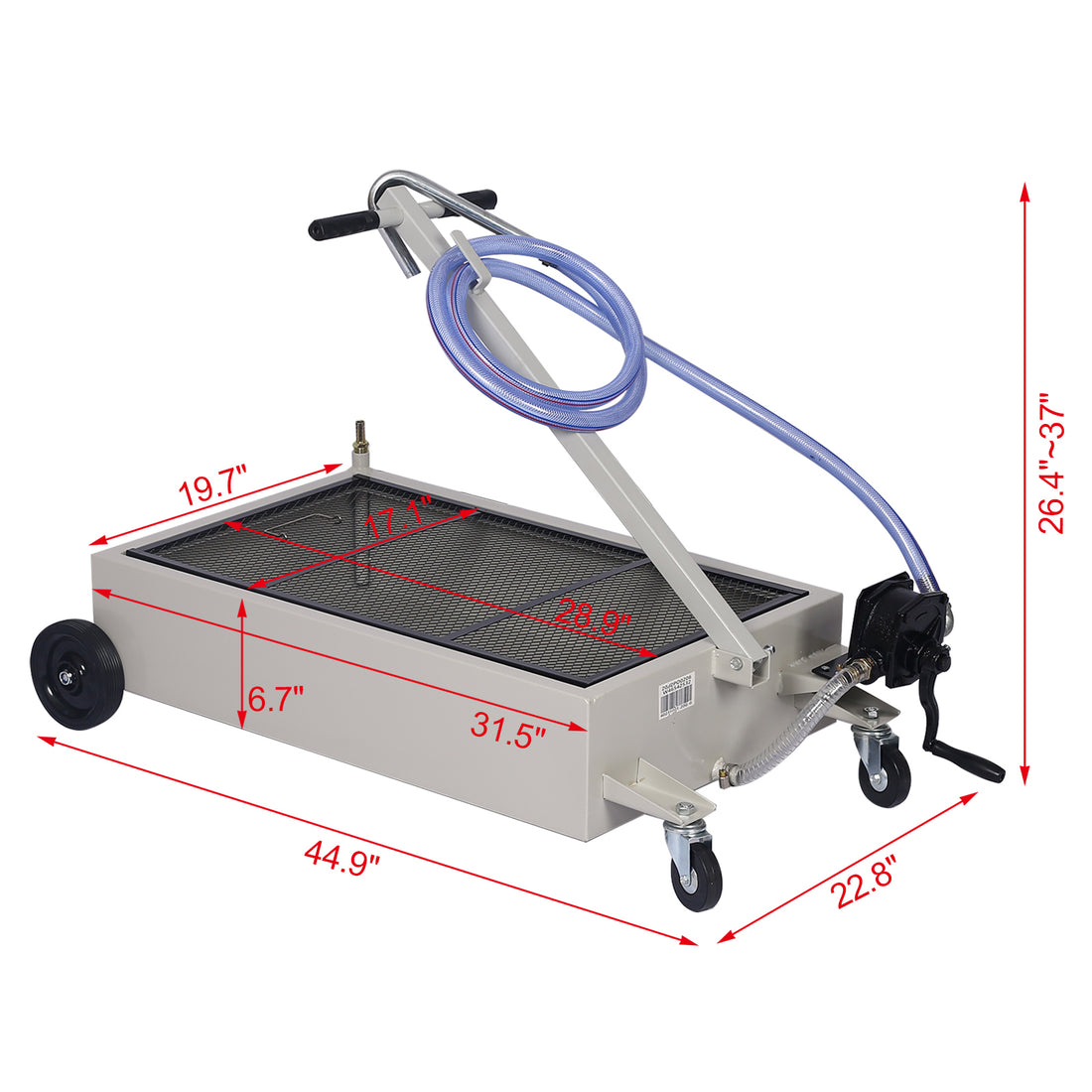 20 Gallon Low Profile Oil Drain With Pump Gray Gray Steel