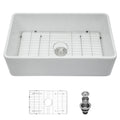 White Farmhouse Sink 30 Inch White Farmhouse Kitchen Sink Apron Front Ceramic Single Bowl Kitchen Sinks White Ceramic