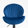Bar Stools Set Of 2 Adjustable Barstools With Back And Footrest, Counter Height Bar Chairs For Kitchen, Pub Blue Blue Foam Fabric