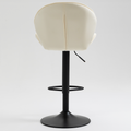 Bar Stools Set Of 2 Adjustable Barstools With Back And Footrest, Counter Height Bar Chairs For Kitchen, Pub Cream Cream Foam Fabric