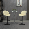 Bar Stools Set Of 2 Adjustable Barstools With Back And Footrest, Counter Height Bar Chairs For Kitchen, Pub Cream Cream Foam Fabric