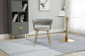 Coolmore Velvet Dining Chairs Set Of 2, Woven Upholstered Dining Chairs With Gold Metal Legs, Modern Accent Chairs For Living Room, Dining Room, Kitchen Grey Velvet Grey Foam Velvet