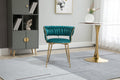 Coolmore Velvet Dining Chairs Set Of 2, Woven Upholstered Dining Chairs With Gold Metal Legs, Modern Accent Chairs For Living Room, Dining Room, Kitchen Teal Velvet Teal Foam Velvet