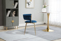 Coolmore Velvet Dining Chairs Set Of 2, Woven Upholstered Dining Chairs With Gold Metal Legs, Modern Accent Chairs For Living Room, Dining Room, Kitchen Navy Velvet Navy Foam Velvet