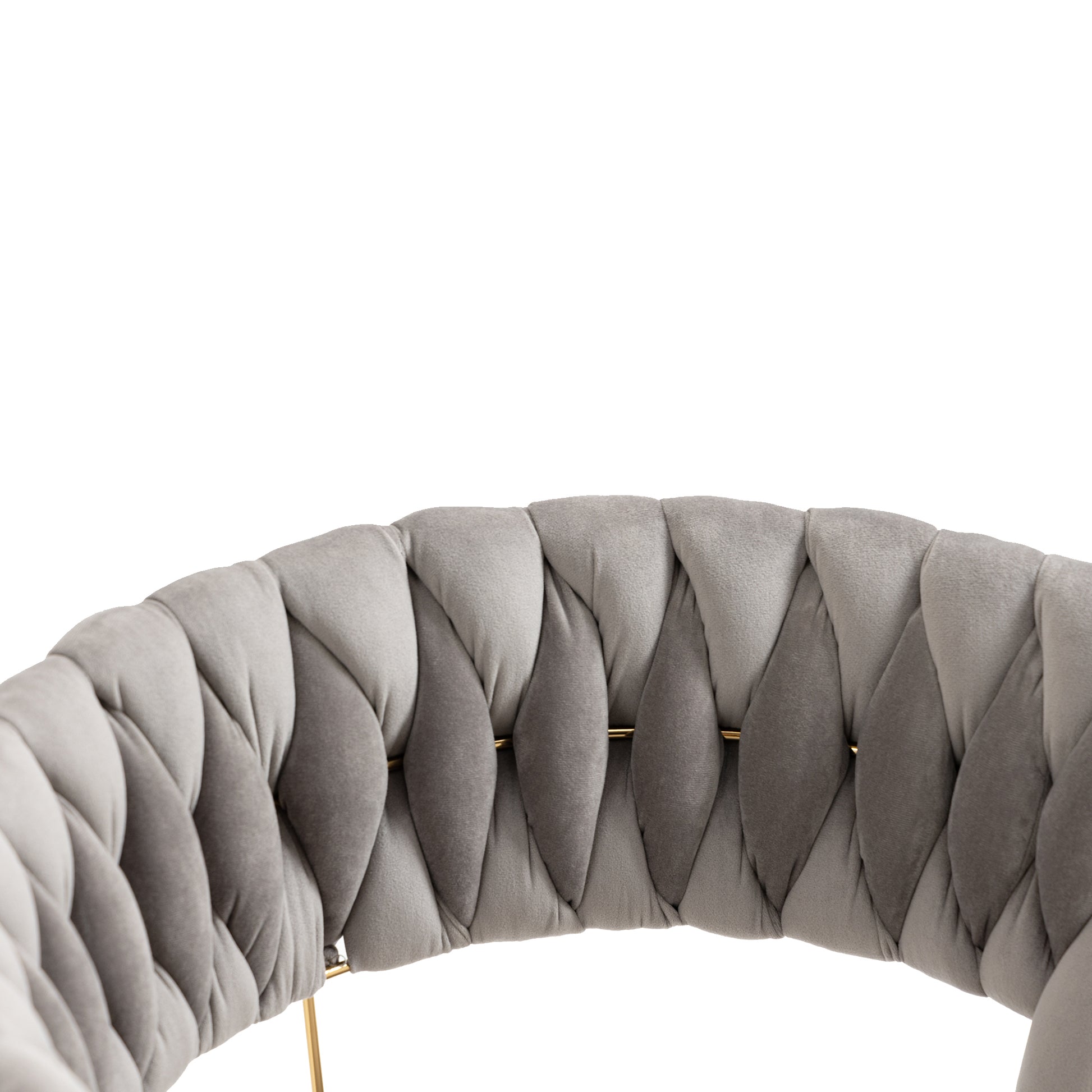 Coolmore Velvet Dining Chairs Set Of 2, Woven Upholstered Dining Chairs With Gold Metal Legs, Modern Accent Chairs For Living Room, Dining Room, Kitchen Grey Velvet Grey Foam Velvet