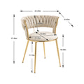 Coolmore Velvet Dining Chairs Set Of 2, Woven Upholstered Dining Chairs With Gold Metal Legs, Modern Accent Chairs For Living Room, Dining Room, Kitchen Ivory Velvet Ivory Foam Velvet