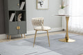 Coolmore Velvet Dining Chairs Set Of 2, Woven Upholstered Dining Chairs With Gold Metal Legs, Modern Accent Chairs For Living Room, Dining Room, Kitchen Ivory Velvet Ivory Foam Velvet