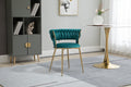Coolmore Velvet Dining Chairs Set Of 2, Woven Upholstered Dining Chairs With Gold Metal Legs, Modern Accent Chairs For Living Room, Dining Room, Kitchen Teal Velvet Teal Foam Velvet