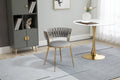 Coolmore Velvet Dining Chairs Set Of 2, Woven Upholstered Dining Chairs With Gold Metal Legs, Modern Accent Chairs For Living Room, Dining Room, Kitchen Grey Velvet Grey Foam Velvet