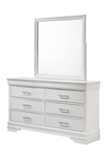 Full 5 Pc Tufted Upholstery Led Bedroom Set Made With Wood In White Box Spring Required Full White Wood 5 Piece Set Bedroom Bed Included,Chest Included,Dresser Included,Mirror Included,Nightstand
