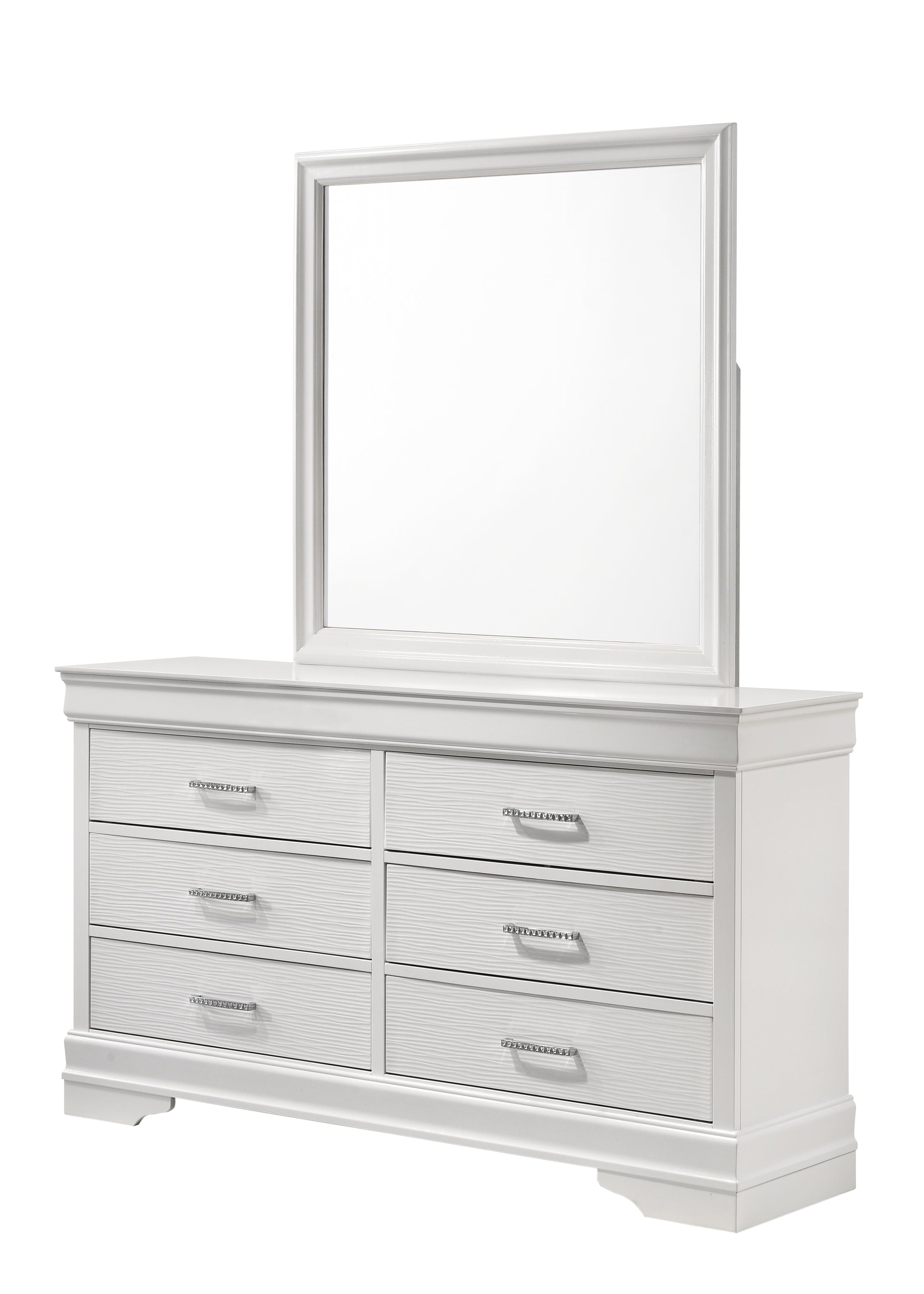 Queen 5 Pc Tufted Upholstery Led Bedroom Set Made With Wood In White Box Spring Required Queen White Wood 5 Piece Set Bedroom Bed Included,Chest Included,Dresser Included,Mirror Included,Nightstand