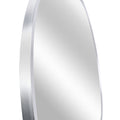 Silver 32 In Metal Round Mirror Silver Classic,Modern Mdf Glass Aluminium