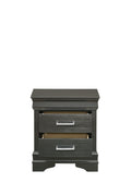 Modern Style Nightstand Made With Wood In Gray Gray 2 Drawers Bedroom Modern Acacia Drawers Upholstered Wood