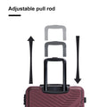 3 Piece Luggage Sets Abs Lightweight Suitcase With Two Hooks, Spinner Wheels, Tsa Lock, 20 24 28 Wine Red Red Abs