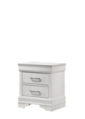 Brooklyn Modern Style 2 Drawer Nightstand Made With Wood In White White 2 Drawers Bedside Cabinet Bedroom Modern Acacia Drawers White Upholstered Wood