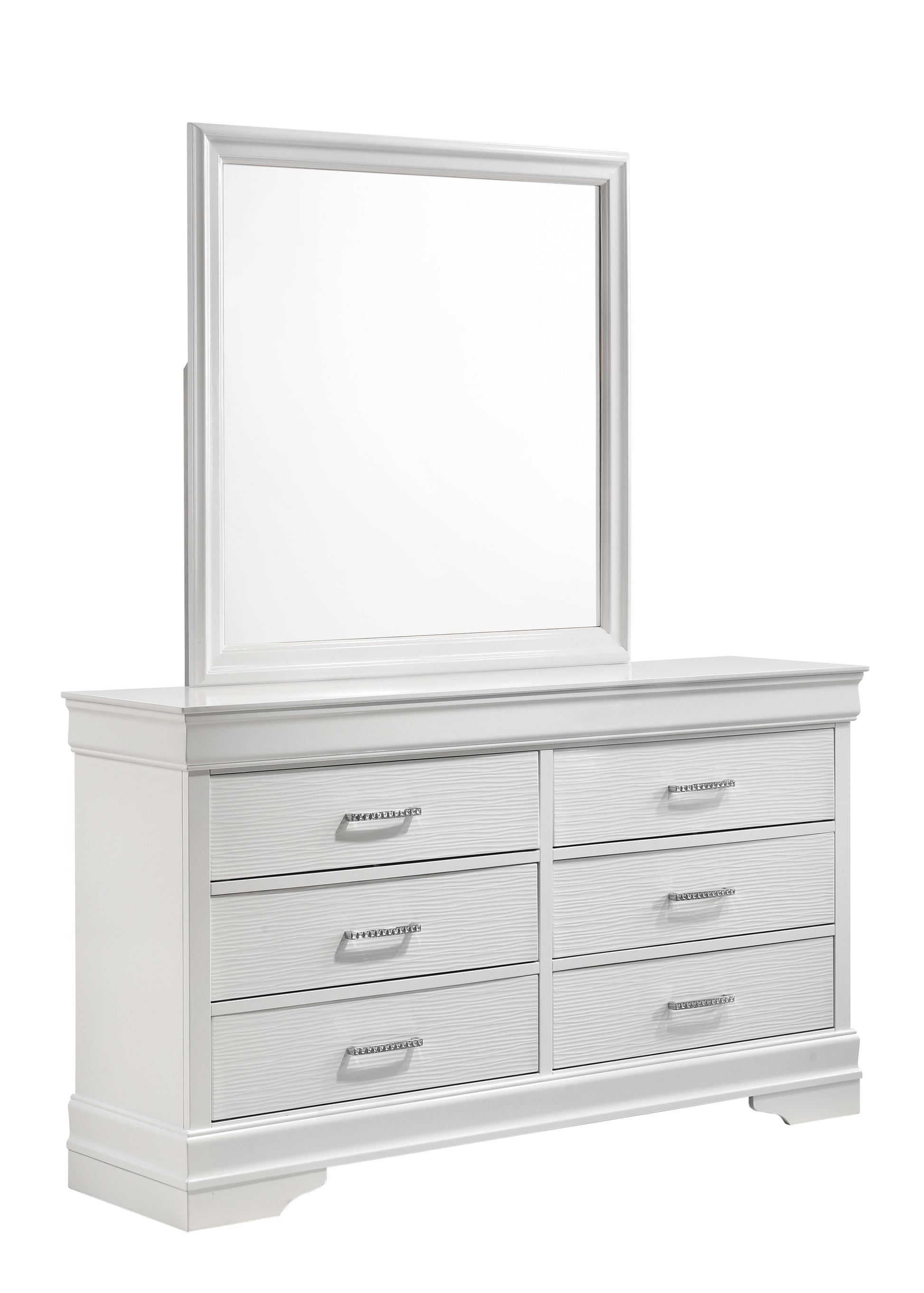Twin 5 Pc Tufted Upholstery Led Bedroom Set Made With Wood In White Box Spring Required Twin White Wood 5 Piece Set Bedroom Bed Included,Chest Included,Dresser Included,Mirror Included,Nightstand