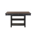 Transitional Style Counter Height Dining Set 5Pc Table W Display Shelves Drawers And 4X Counter Height Chairs Black Finish Funiture Wood Black Seats 4 Wood Dining Room Transitional Rectangular Dining Table With Chair Rubber Wood