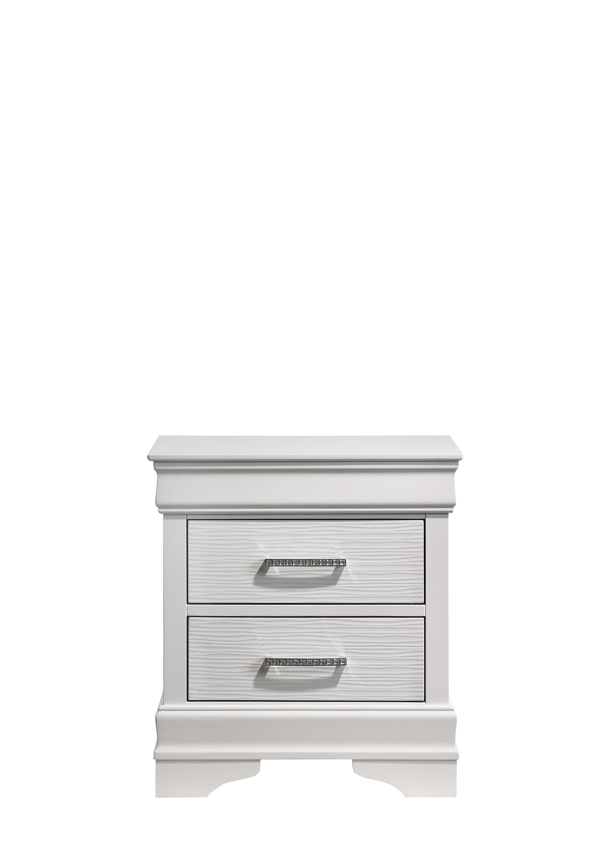 Full 5 Pc Tufted Upholstery Led Bedroom Set Made With Wood In White Box Spring Required Full White Wood 5 Piece Set Bedroom Bed Included,Chest Included,Dresser Included,Mirror Included,Nightstand