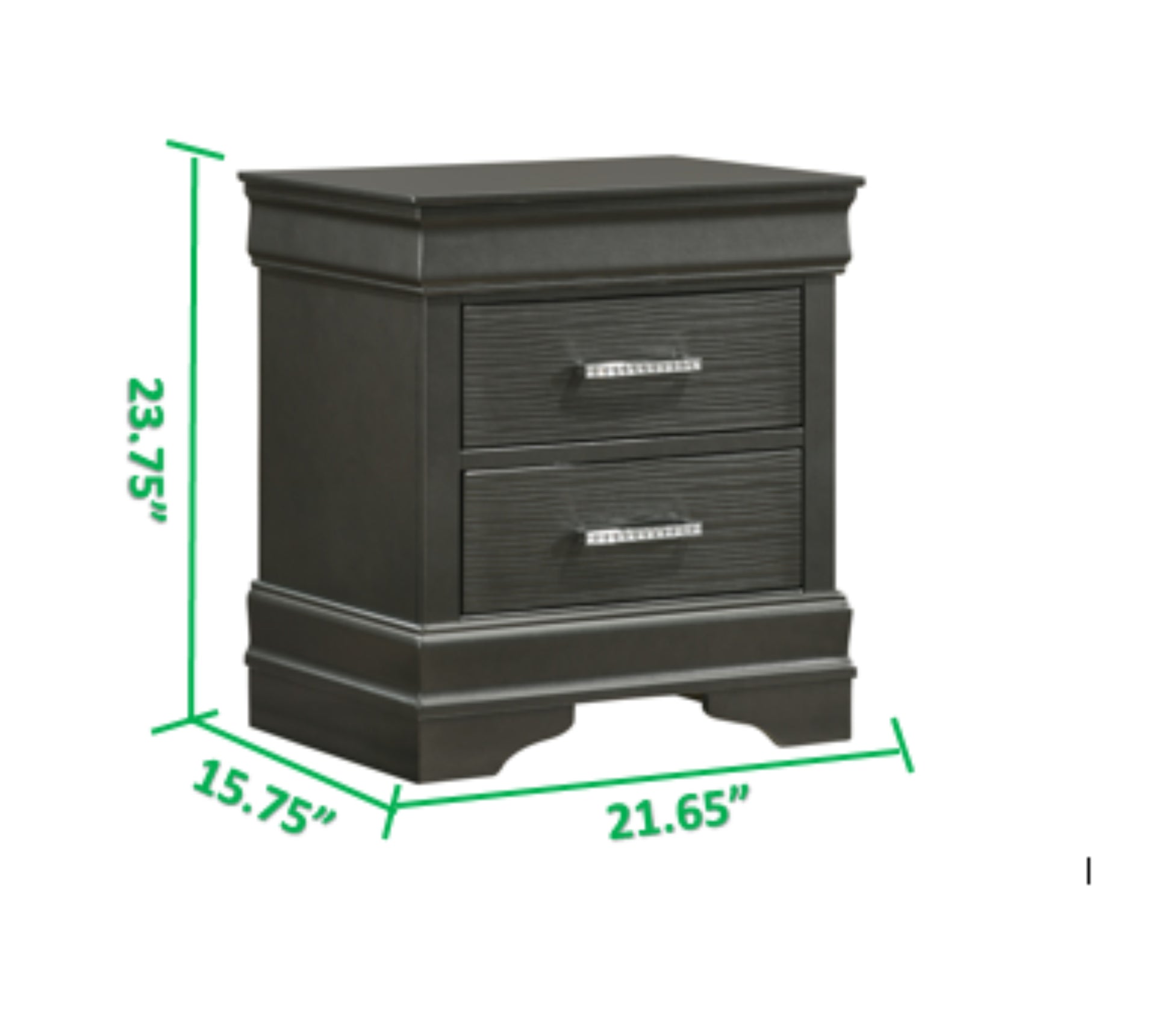 Modern Style Nightstand Made With Wood In Gray Gray 2 Drawers Bedroom Modern Acacia Drawers Upholstered Wood