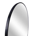 Black 32 In Metal Round Mirror Black Classic,Modern Mdf Glass Aluminium