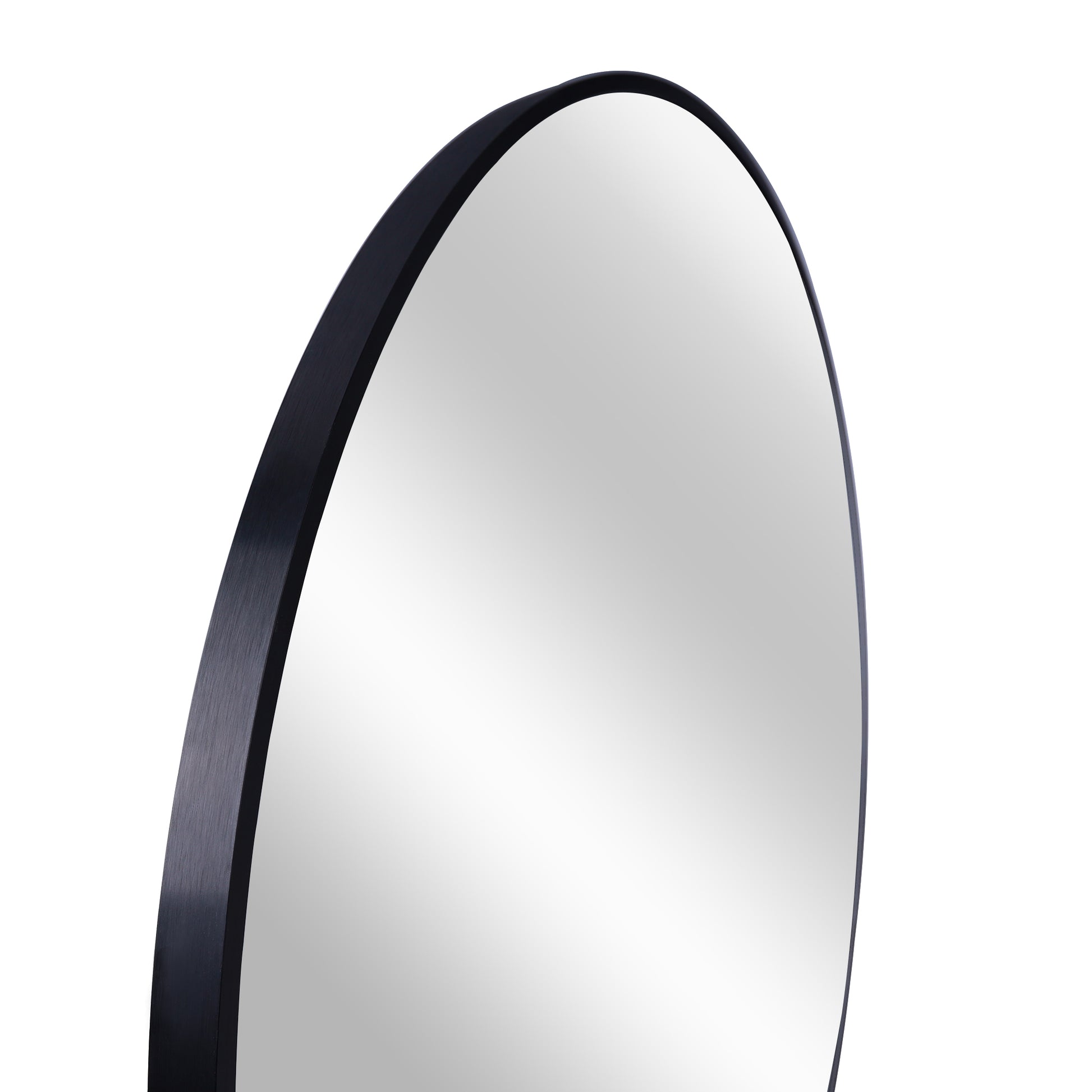 Black 24 Inch Metal Round Bathroom Mirror Black Classic Mdf Aluminium