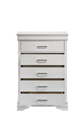 Modern Brooklyn 5 Drawers Chest Made With Wood In White White Bedroom Modern Acacia Upholstered Wood