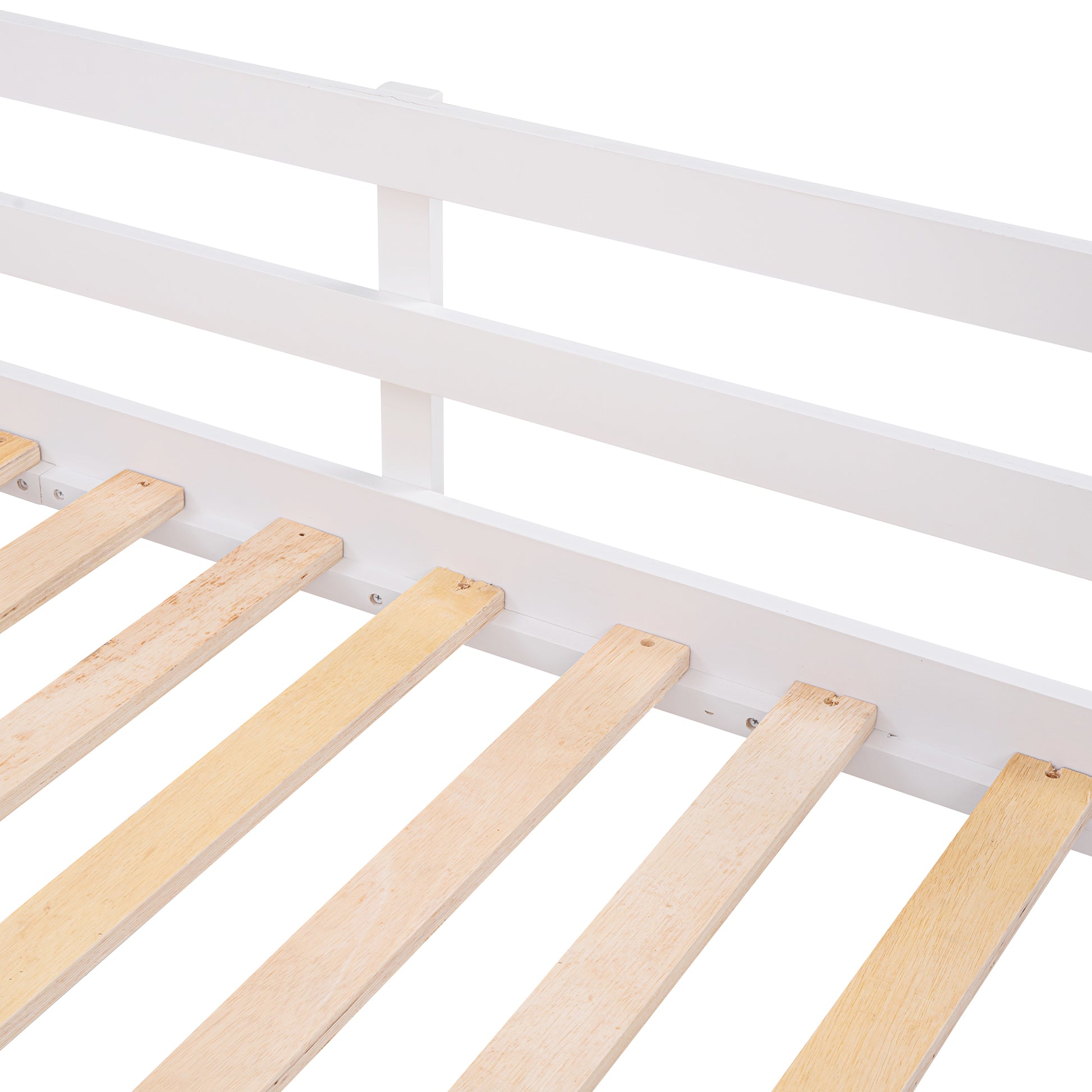 Loft Bed Low Study Twin Size Loft Bed With Storage Steps And Portable,Desk,White Old Sku: Lt000101Aak White Solid Wood