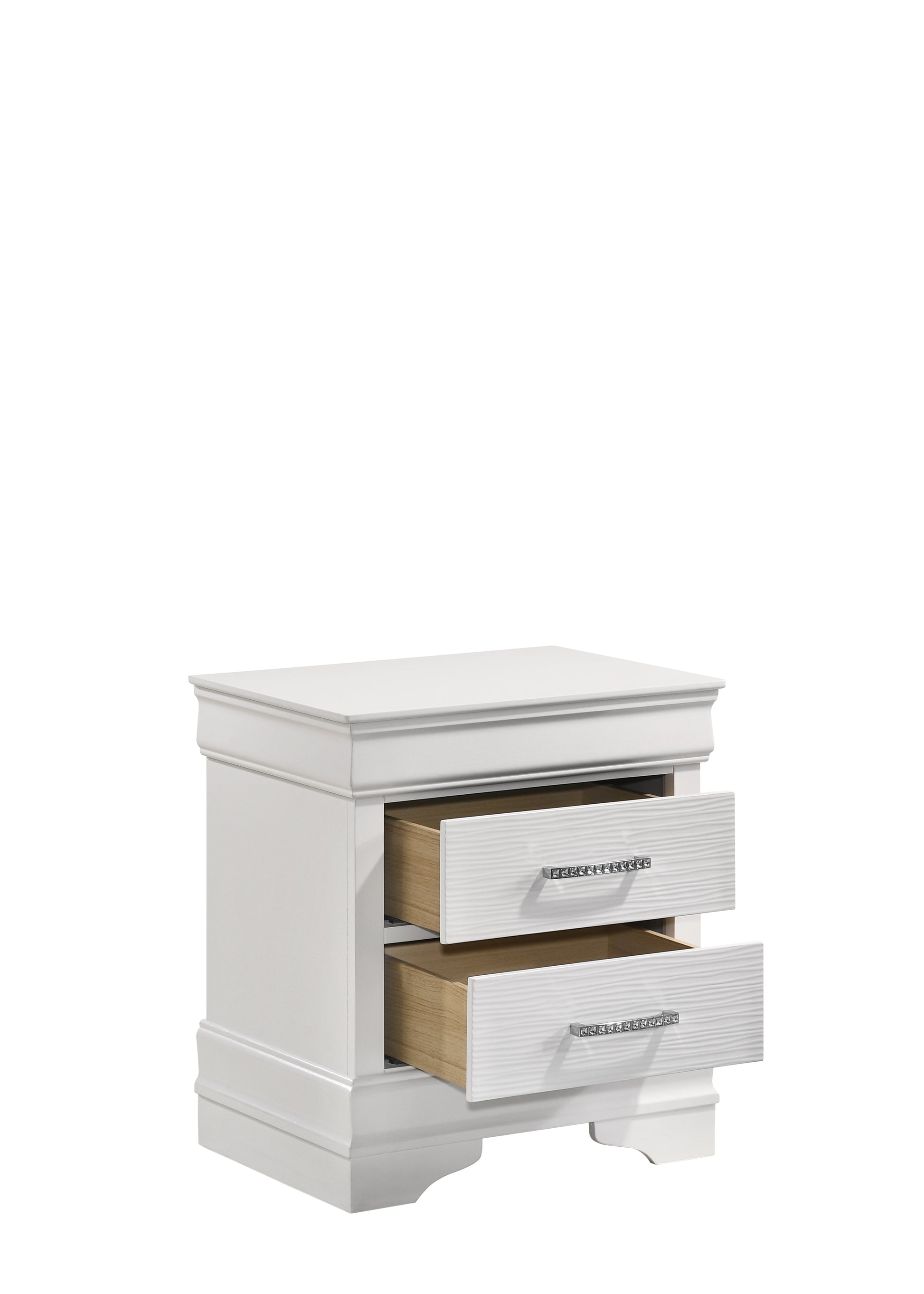Twin 5 Pc Tufted Upholstery Led Bedroom Set Made With Wood In White Box Spring Required Twin White Wood 5 Piece Set Bedroom Bed Included,Chest Included,Dresser Included,Mirror Included,Nightstand