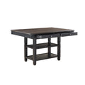 Transitional Style 1Pc Counter Height Table With Storage Drawers 2X Display Shelves Natural And Black Finish Dining Furniture Black Dining Room Transitional Wood