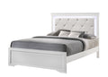 Twin 5 Pc Tufted Upholstery Led Bedroom Set Made With Wood In White Box Spring Required Twin White Wood 5 Piece Set Bedroom Bed Included,Chest Included,Dresser Included,Mirror Included,Nightstand