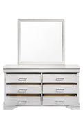 Queen 5 Pc Tufted Upholstery Led Bedroom Set Made With Wood In White Box Spring Required Queen White Wood 5 Piece Set Bedroom Bed Included,Chest Included,Dresser Included,Mirror Included,Nightstand