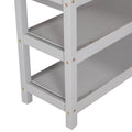 Twin Size Loft Bed With Storage Shelves And Under Bed Desk, Gray Old Sku:Sm000245Aae 1 Gray Pine