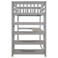 Twin Size Loft Bed With Storage Shelves And Under Bed Desk, Gray Old Sku:Sm000245Aae 1 Gray Pine