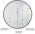 Black 24 Inch Metal Round Bathroom Mirror Black Classic Mdf Aluminium