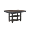 Transitional Style 1Pc Counter Height Table With Storage Drawers 2X Display Shelves Natural And Black Finish Dining Furniture Black Dining Room Transitional Wood