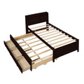 Twin Bed With Bookcase,Twin Trundle,Drawers,Espresso Twin Espresso Pine