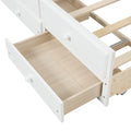 Twin Bed With Bookcase,Twin Trundle,Drawers,White Twin White Pine