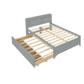 Full Bed With Bookcase,Twin Trundle,Drawers,Grey Full Grey Pine