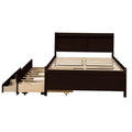 Full Bed With Bookcase,Twin Trundle,Drawers,Espresso Full Espresso Pine